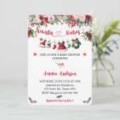 Santa Baby Kleidung Weihnachts Winter Baby Dusche Einladung (Stehend Vorderseite)
