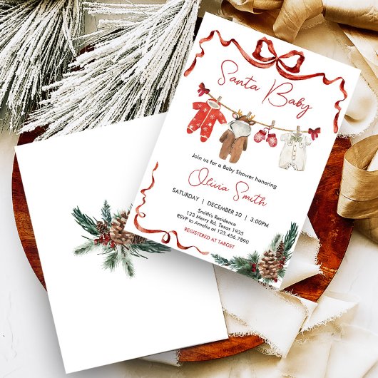 Santa Baby Kleidung Weihnachtsdusche Einladung