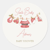 Santa Baby Kleidung Winter Boy Baby Dusche Runder Aufkleber (Vorderseite)