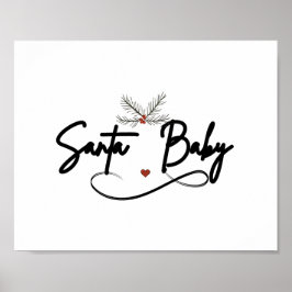 Santa Baby - Kokette Weihnachtsschrift Poster