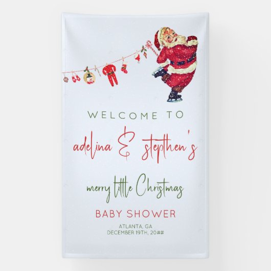 Santa Baby Little Christmas Winter Baby Dusche Banner (Vertikal)