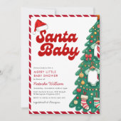 Santa Baby Merry Little Christmas Baby Dusche Einladung (Vorderseite)