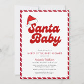 Santa Baby Merry Little Christmas Baby Dusche Einladung (Vorderseite)