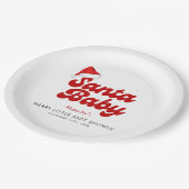 Santa Baby Merry Little Christmas Baby Dusche Pappteller (Schrägansicht)