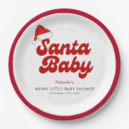 Santa Baby Merry Little Christmas Baby Dusche Pappteller
