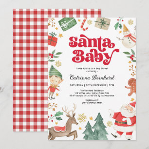 Santa Baby - Niedliche Weihnachts-Winter-Kinderdus Einladung