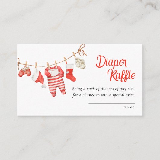Santa-Baby-Party-Windel-Raffel Begleitkarte (Vorderseite)