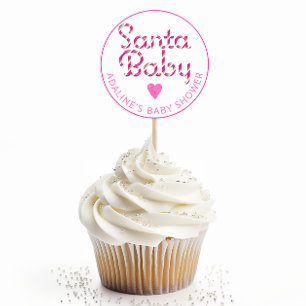 Santa Baby Pink Candy Cane Babyaufkleber Runder Aufkleber