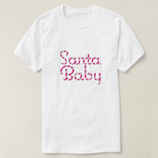 Santa Baby Pink Candy Cane Holiday T - Shirt (Design vorne)