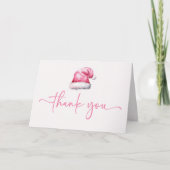 Santa Baby Pink Hat Weihnachtsferien Kinderdusche Dankeskarte (Vorderseite)