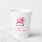 Santa Baby Pink Hat Weihnachtsferien Kinderdusche Pappbecher (Vorderseite)