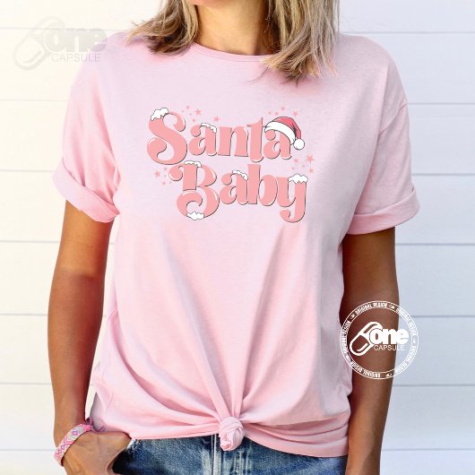 Santa Baby Pink Niedlich Weihnachten T-Shirt