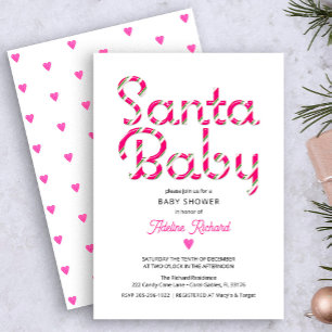 Santa Baby Pink Weihnachtsdusche Einladung