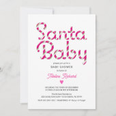 Santa Baby Pink Weihnachtsdusche Einladung (Vorderseite)