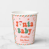 Santa Baby Pink Weihnachtsdusche Pappbecher (Rückseite)
