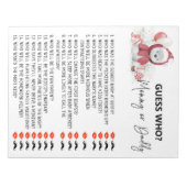 Santa Baby Polar Bear Baby Dusche Ratet wer weiß Notizblock (Vorderseite)