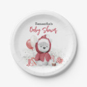 Santa Baby Polar Teddy Bear Weihnachten Pappteller (Vorderseite)