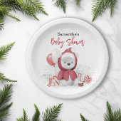 Santa Baby Polar Teddy Bear Weihnachten Pappteller