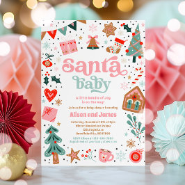 Santa Baby Red and Pink Weihnachtsdusche Einladung