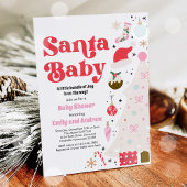 Santa Baby Red and Pink Weihnachtsdusche Einladung