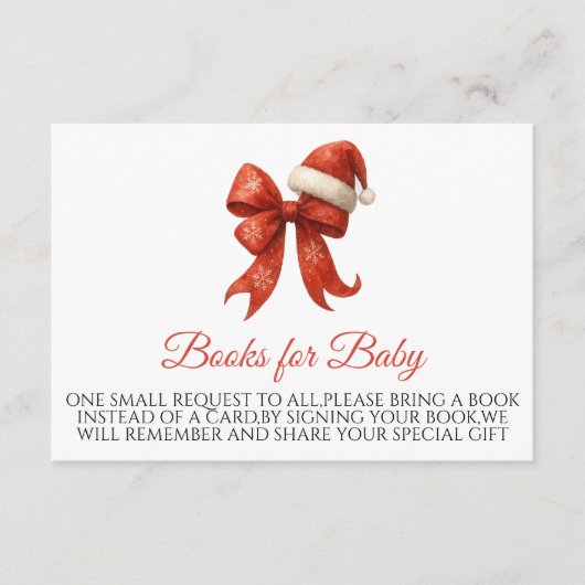 Santa Baby Red Bow Weihnachtsbücher für Baby Begleitkarte (Vorderseite)