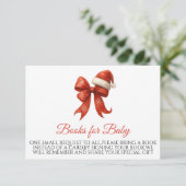 Santa Baby Red Bow Weihnachtsbücher für Baby Begleitkarte (Stehend Vorderseite)
