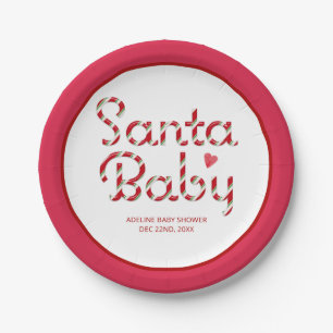 Santa Baby Red Christmas Baby Shooting Paper Pappteller