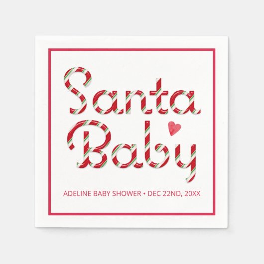 Santa Baby Red Christmas Dusche Napkins Serviette (Vorderseite)