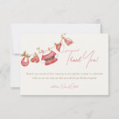 Santa Baby Red Clothes Winter Boy Baby Dusche Dankeskarte (Vorderseite)