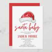 Santa Baby Red Hat Weihnachtsdusche Einladung (Vorne/Hinten)