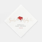 Santa Baby Red Santa Hat Baby Shower Serviette (Ecke)