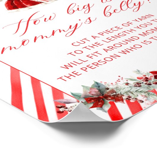 Santa Baby Red Wie groß ist Mama's Bauch Poster (Ecke)