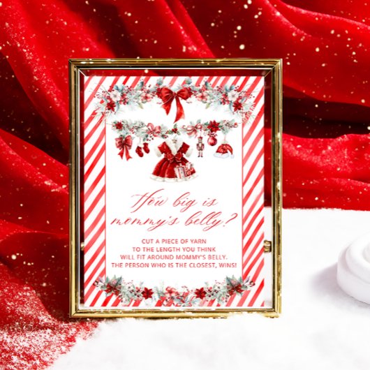 Santa Baby Red Wie groß ist Mama's Bauch Poster