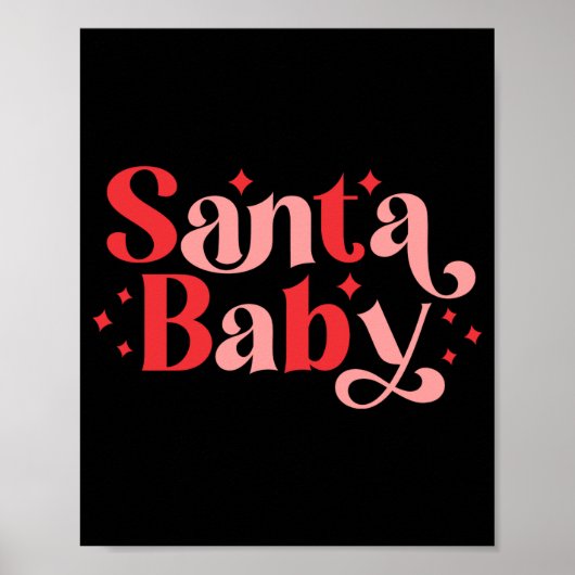Santa Baby Retro Christmas Tygraphy  Poster (Vorne)