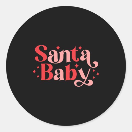 Santa Baby Retro Christmas Tygraphy Runder Aufkleber (Vorderseite)
