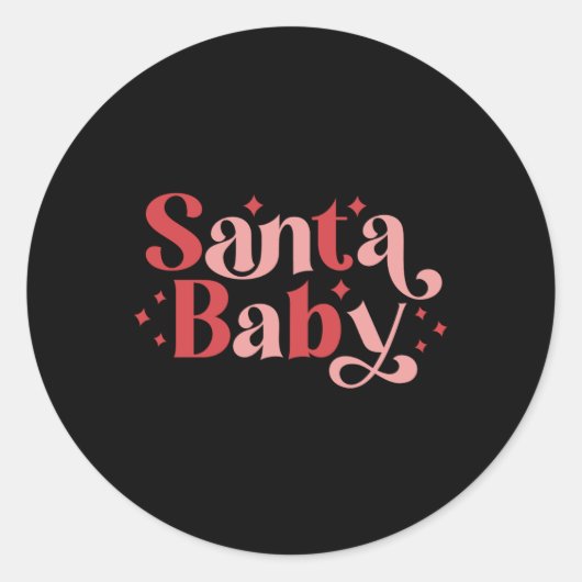 Santa Baby Retro Christmas Tygraphy Toddler T Shir Runder Aufkleber (Vorderseite)