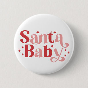 Santa Baby - Retro Weihnachtstypografie Button