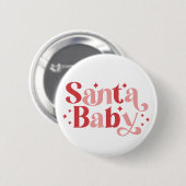 Santa Baby - Retro Weihnachtstypografie Button (Vorne & Hinten)