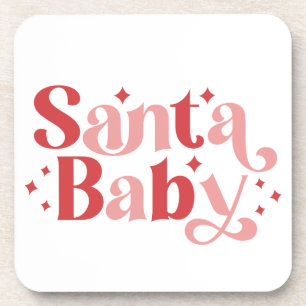 Santa Baby - Retro Weihnachtstypografie Getränkeuntersetzer