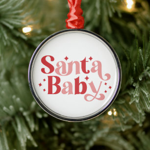 Santa Baby - Retro Weihnachtstypografie Ornament Aus Metall
