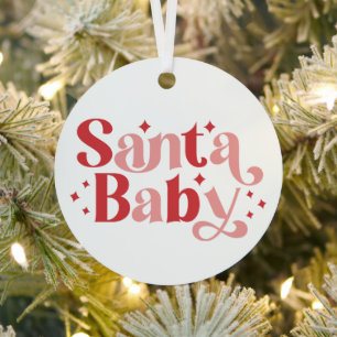 Santa Baby - Retro Weihnachtstypografie Ornament Aus Metall