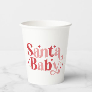 Santa Baby - Retro Weihnachtstypografie Pappbecher
