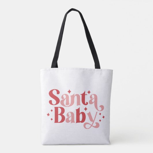 Santa Baby - Retro Weihnachtstypografie Tasche (Rückseite)