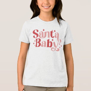 Santa Baby - Retro Weihnachtstypografie Tri-Blend Shirt