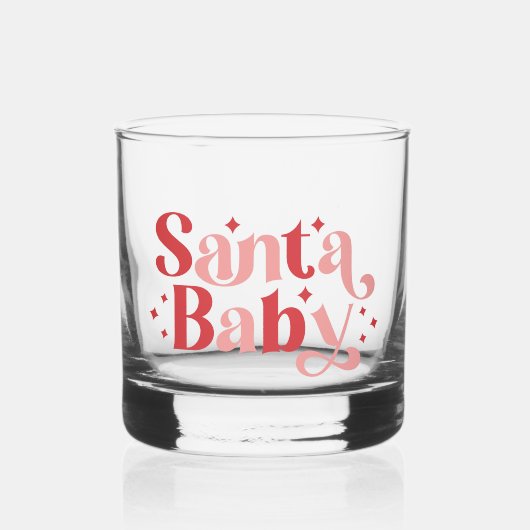 Santa Baby - Retro Weihnachtstypografie Whiskyglas (Vorderseite)