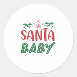 Santa Baby Runder Aufkleber