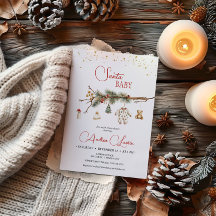 Santa Baby Rustic Winter Greenery Babydusche