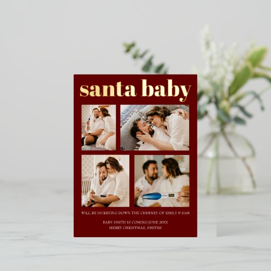 Santa Baby Schwangerschaft Ankündigung Weihnachten (Stehend vorne)