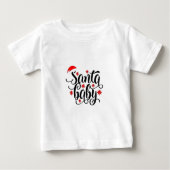 Santa Baby Schwangerschaft Ankündigung Weihnachten Baby T-shirt (Vorderseite)