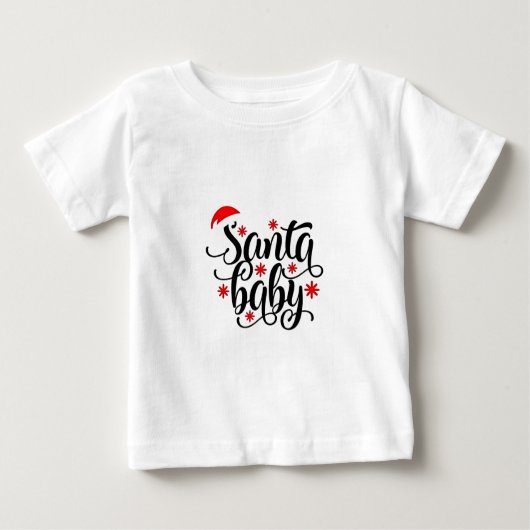 Santa Baby Schwangerschaft Ankündigung Weihnachten Baby T-shirt (Vorderseite)